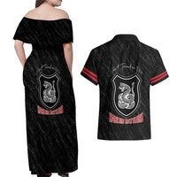 Harlem Hellfighters Couples Matching Off Shoulder Maxi Dress and Hawaiian Shirt 369th Infantry Regiment - Wonder Print Shop