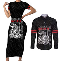 Harlem Hellfighters Couples Matching Short Sleeve Bodycon Dress and Long Sleeve Button Shirt 369th Infantry Regiment - Wonder Print Shop