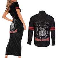 Harlem Hellfighters Couples Matching Short Sleeve Bodycon Dress and Long Sleeve Button Shirt 369th Infantry Regiment - Wonder Print Shop