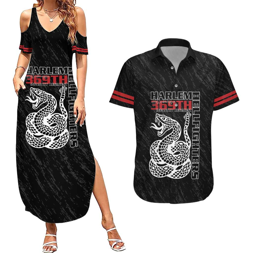 Harlem Hellfighters Couples Matching Summer Maxi Dress and Hawaiian Shirt 369th Infantry Regiment - Wonder Print Shop