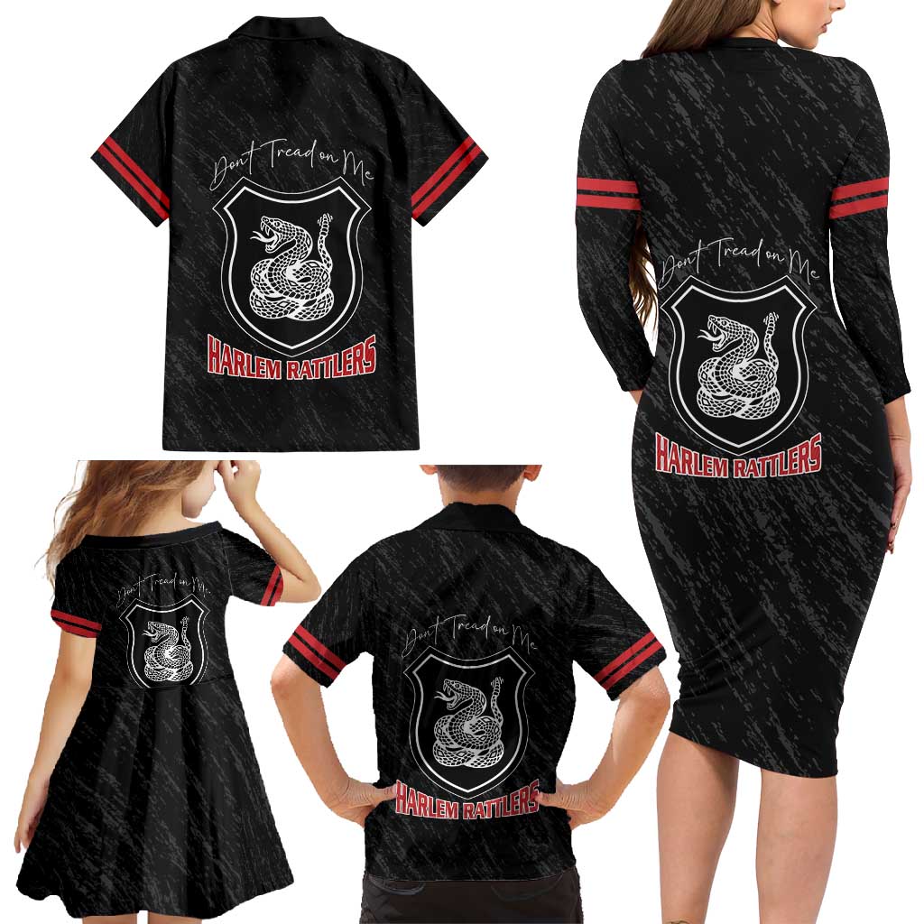 Harlem Hellfighters Family Matching Long Sleeve Bodycon Dress and Hawaiian Shirt 369th Infantry Regiment - Wonder Print Shop