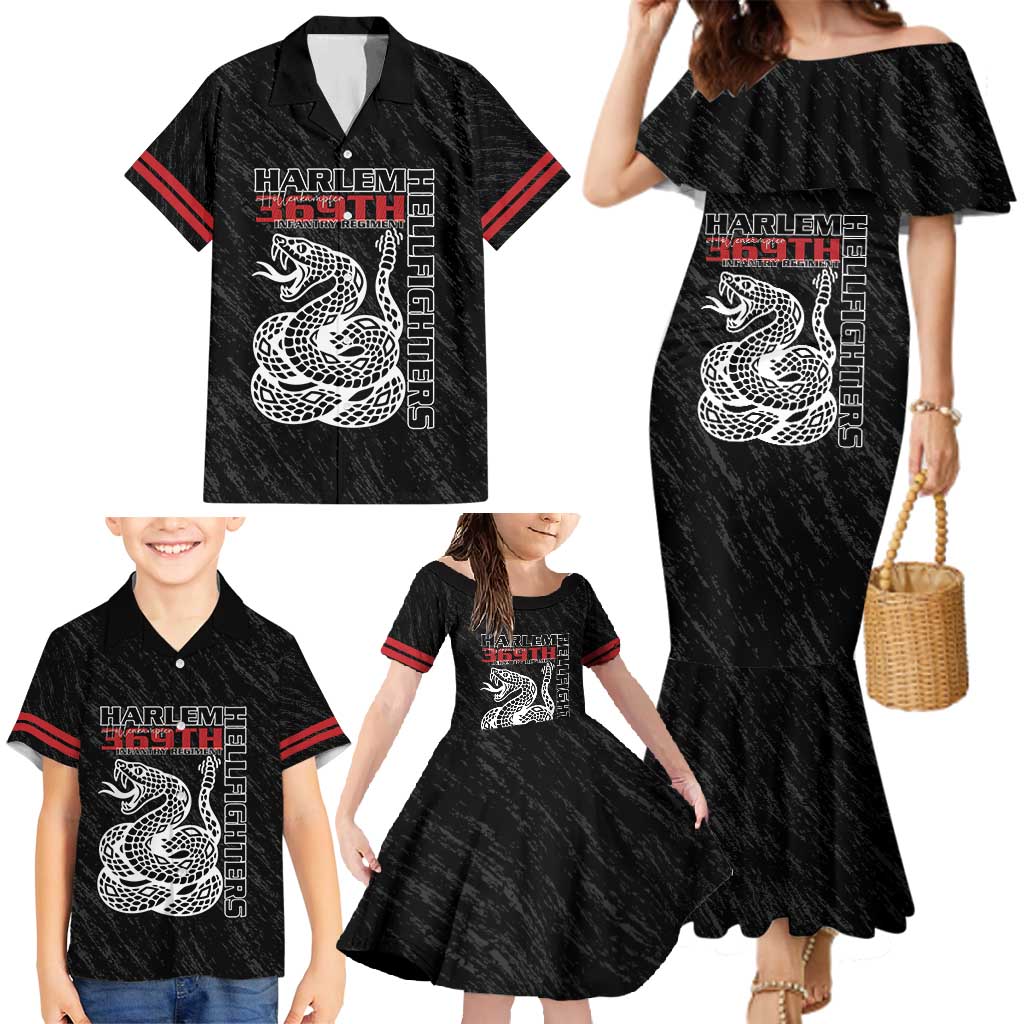 Harlem Hellfighters Family Matching Mermaid Dress and Hawaiian Shirt 369th Infantry Regiment - Wonder Print Shop