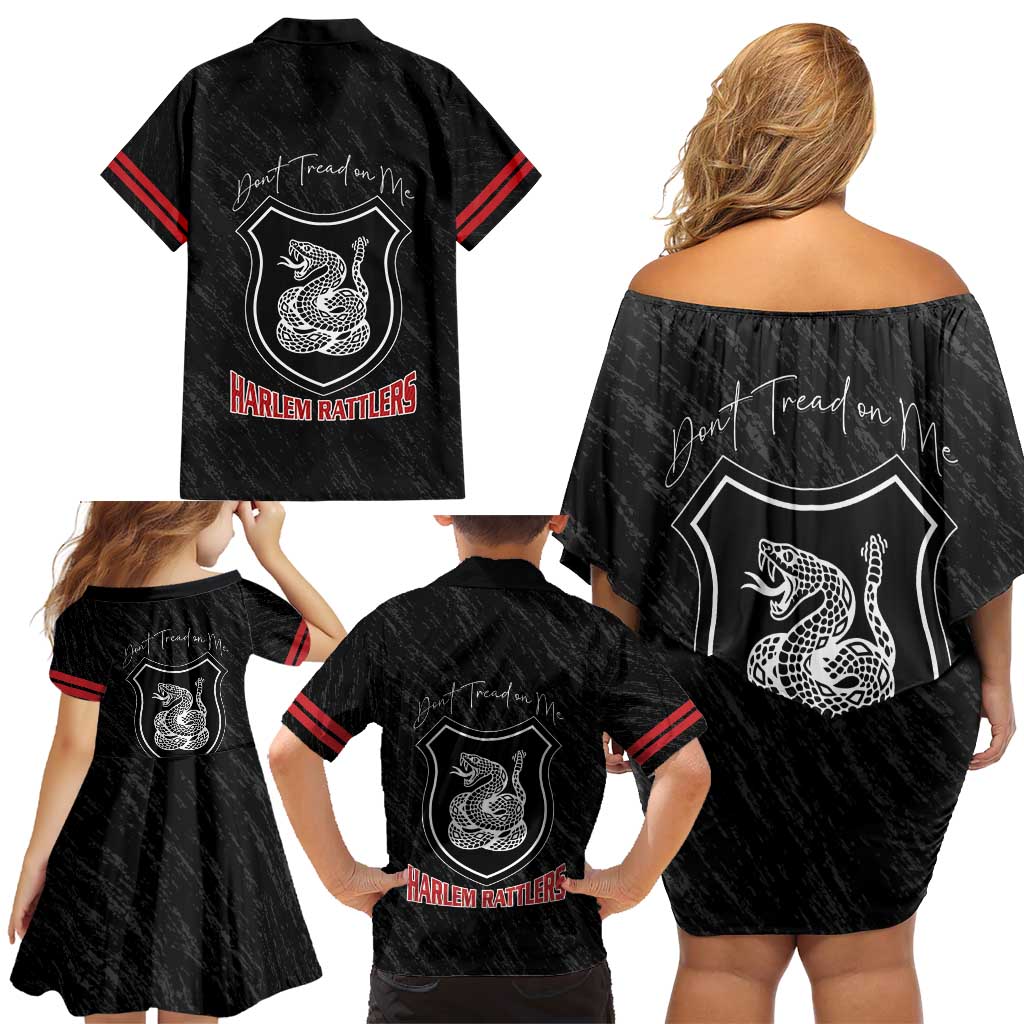 Harlem Hellfighters Family Matching Off Shoulder Short Dress and Hawaiian Shirt 369th Infantry Regiment - Wonder Print Shop