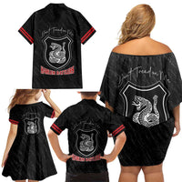 Harlem Hellfighters Family Matching Off Shoulder Short Dress and Hawaiian Shirt 369th Infantry Regiment - Wonder Print Shop