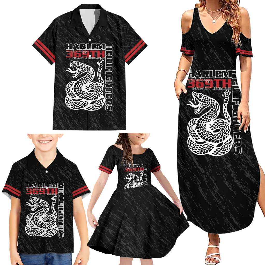 Harlem Hellfighters Family Matching Summer Maxi Dress and Hawaiian Shirt 369th Infantry Regiment - Wonder Print Shop