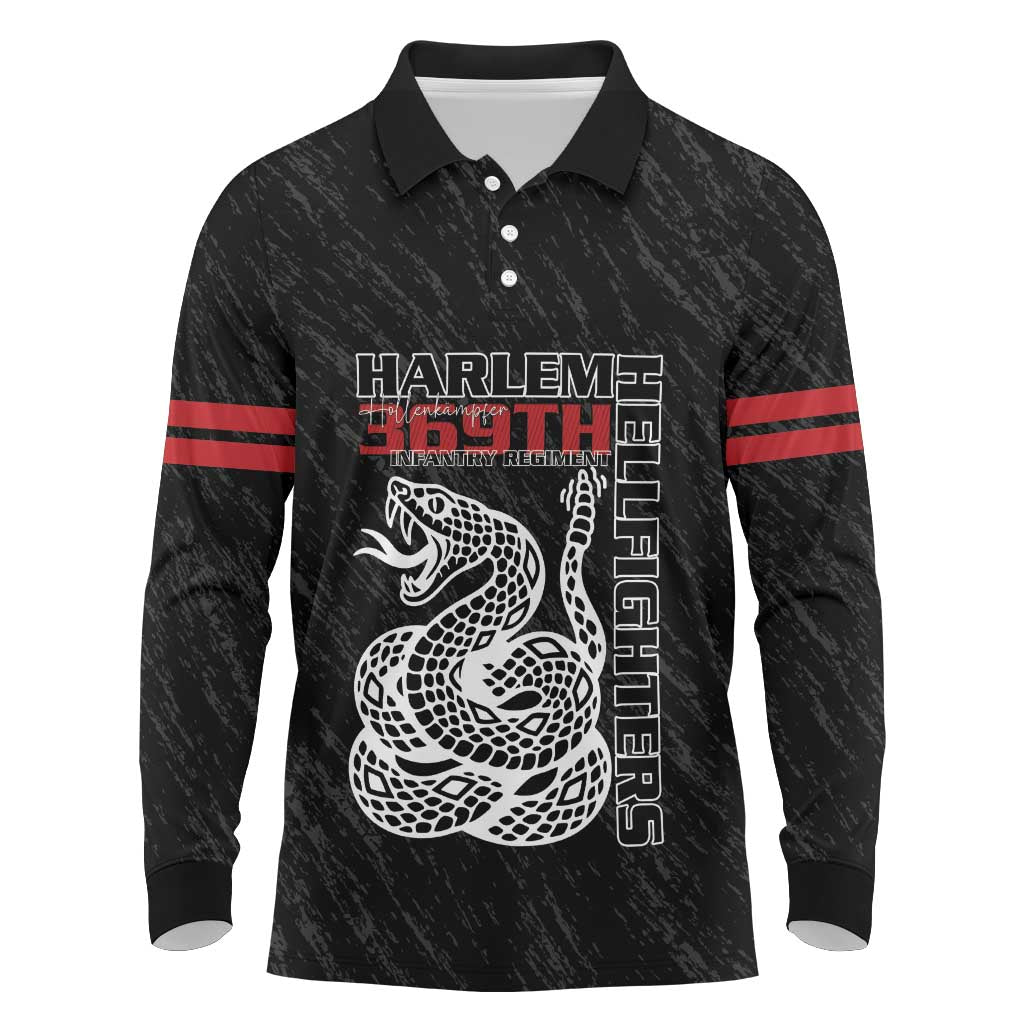 Harlem Hellfighters Long Sleeve Polo Shirt 369th Infantry Regiment - Wonder Print Shop
