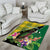 Personalised Dominica Independence Day Area Rug Sisserou Parrot With Tropical Flowers - Wonder Print Shop