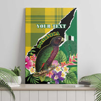 Personalised Dominica Independence Day Canvas Wall Art Sisserou Parrot With Tropical Flowers - Wonder Print Shop