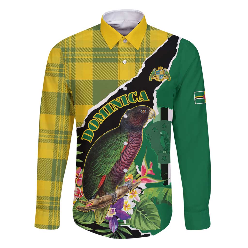 Personalised Dominica Independence Day Family Matching Mermaid Dress and Hawaiian Shirt Sisserou Parrot With Tropical Flowers - Wonder Print Shop