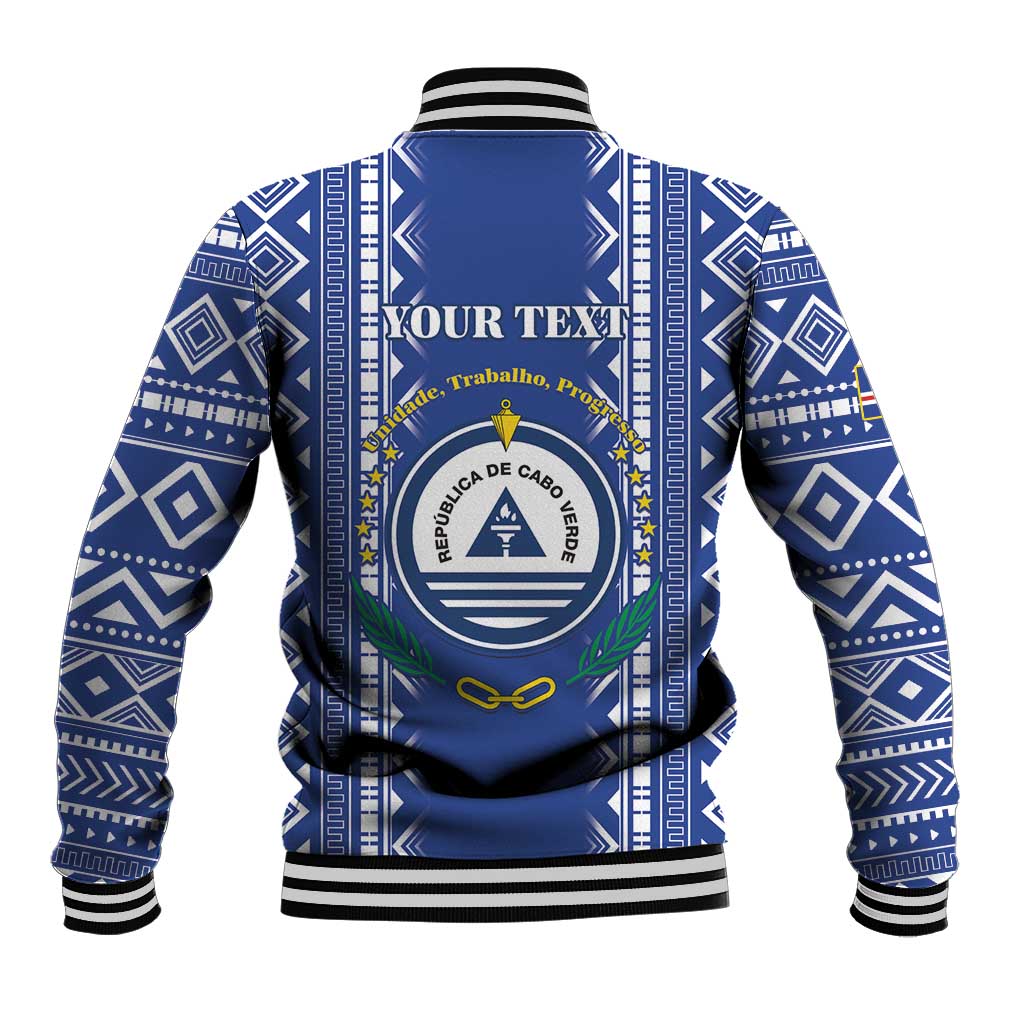 Personalised Cape Verde Baseball Jacket Grey Headed Kingfisher - Coat Of Arms - Wonder Print Shop