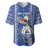 Personalised Cape Verde Baseball Jersey Grey Headed Kingfisher - Coat Of Arms - Wonder Print Shop