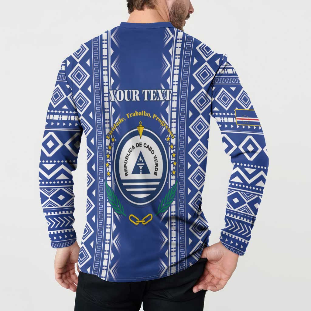 Personalised Cape Verde Button Sweatshirt Grey Headed Kingfisher - Coat Of Arms - Wonder Print Shop