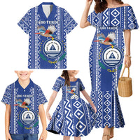 Personalised Cape Verde Family Matching Mermaid Dress and Hawaiian Shirt Grey Headed Kingfisher - Coat Of Arms - Wonder Print Shop