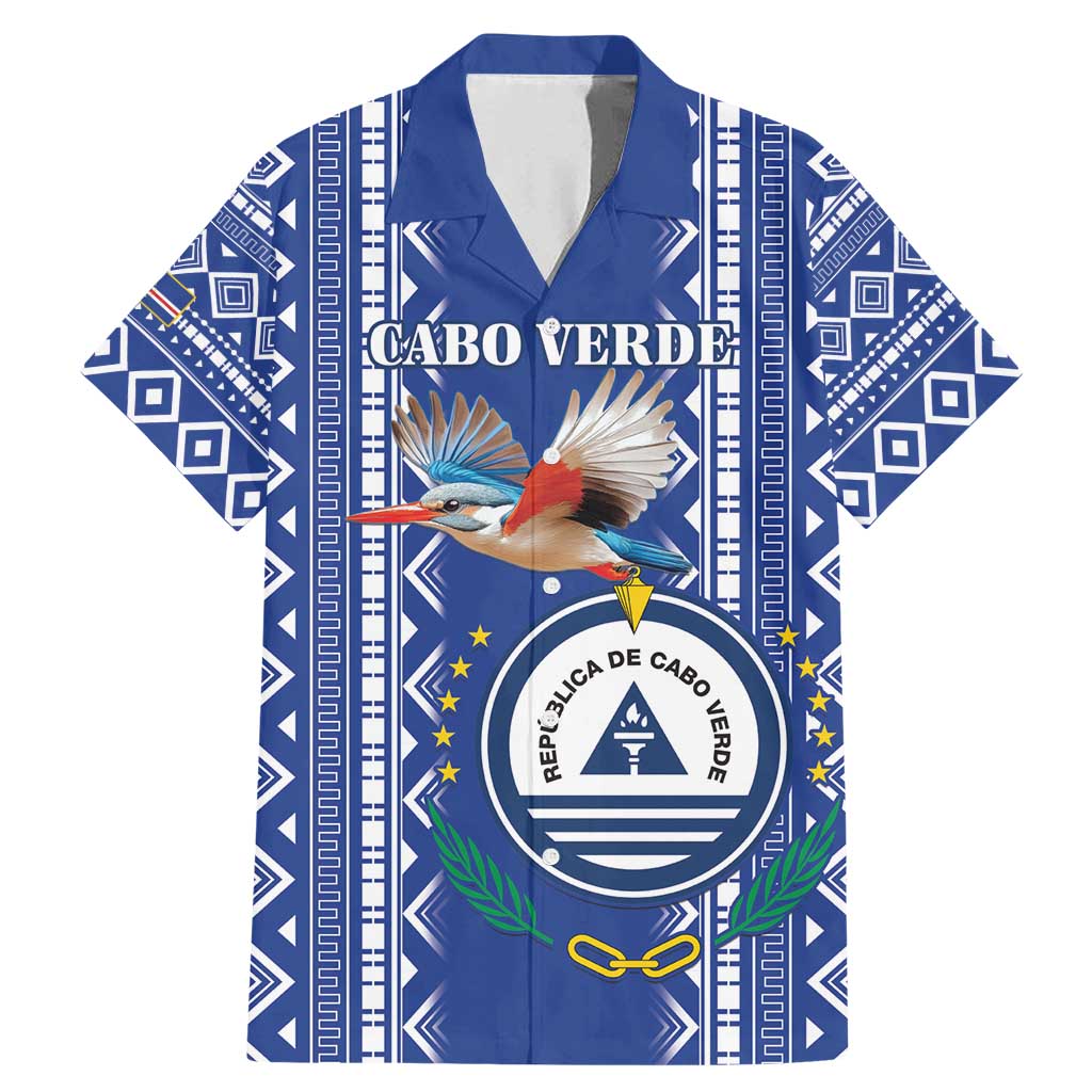 Personalised Cape Verde Family Matching Mermaid Dress and Hawaiian Shirt Grey Headed Kingfisher - Coat Of Arms - Wonder Print Shop