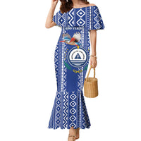 Personalised Cape Verde Family Matching Mermaid Dress and Hawaiian Shirt Grey Headed Kingfisher - Coat Of Arms - Wonder Print Shop