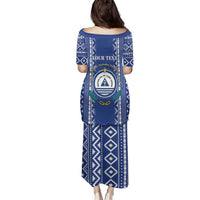 Personalised Cape Verde Family Matching Puletasi and Hawaiian Shirt Grey Headed Kingfisher - Coat Of Arms - Wonder Print Shop