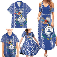 Personalised Cape Verde Family Matching Summer Maxi Dress and Hawaiian Shirt Grey Headed Kingfisher - Coat Of Arms - Wonder Print Shop