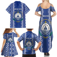 Personalised Cape Verde Family Matching Summer Maxi Dress and Hawaiian Shirt Grey Headed Kingfisher - Coat Of Arms - Wonder Print Shop