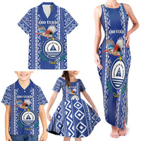 Personalised Cape Verde Family Matching Tank Maxi Dress and Hawaiian Shirt Grey Headed Kingfisher - Coat Of Arms - Wonder Print Shop