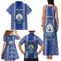 Personalised Cape Verde Family Matching Tank Maxi Dress and Hawaiian Shirt Grey Headed Kingfisher - Coat Of Arms - Wonder Print Shop