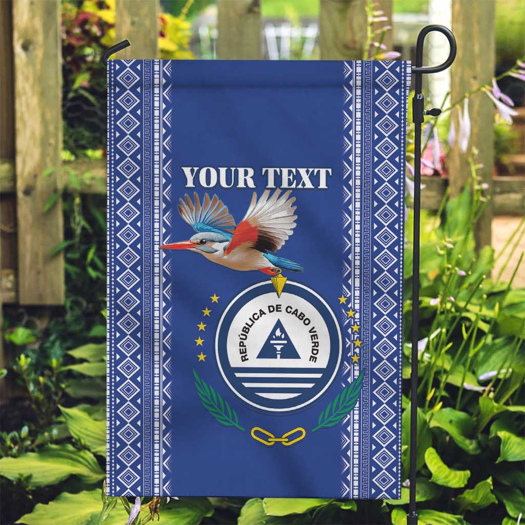 Personalised Cape Verde Garden Flag Grey Headed Kingfisher - Coat Of Arms - Wonder Print Shop