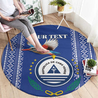 Personalised Cape Verde Round Carpet Grey Headed Kingfisher - Coat Of Arms