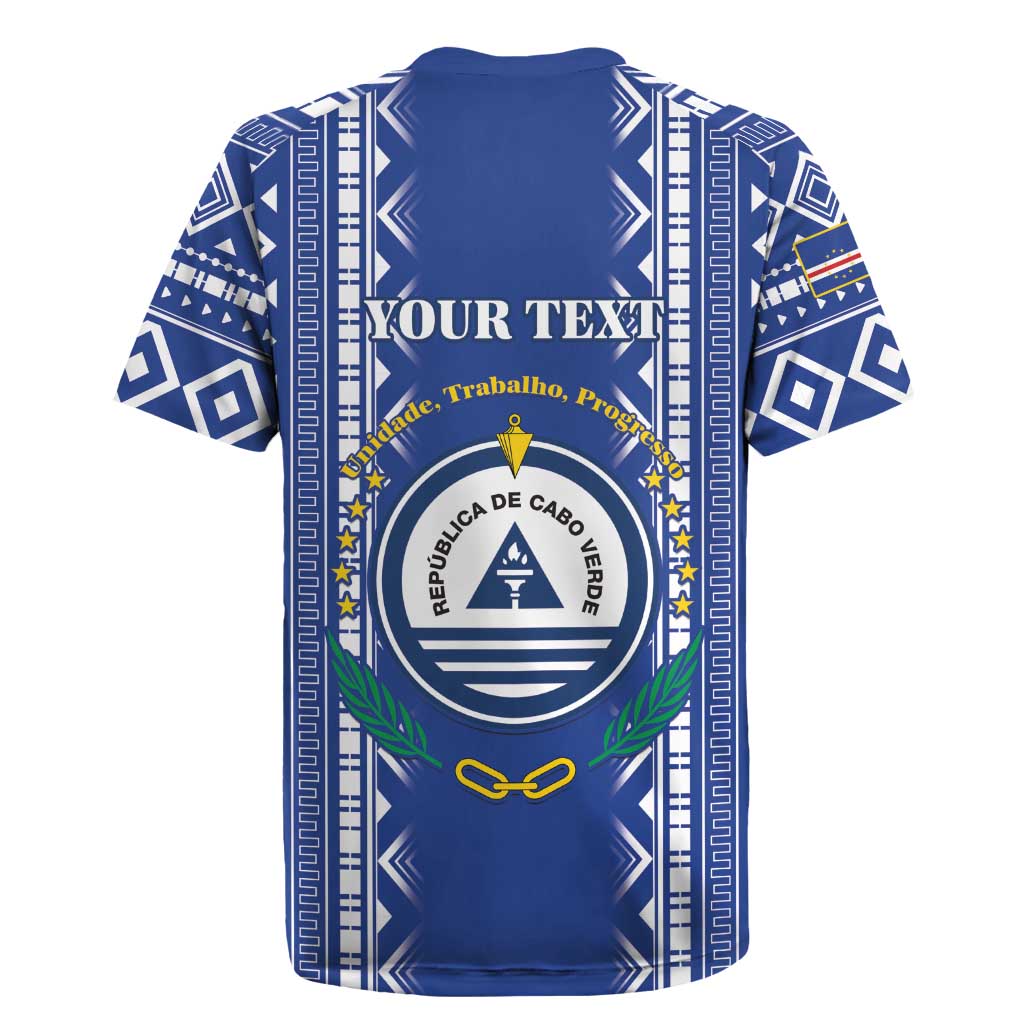 Personalised Cape Verde Rugby Jersey Grey Headed Kingfisher - Coat Of Arms - Wonder Print Shop