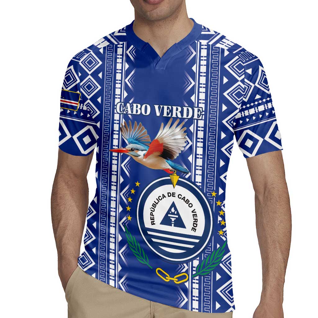 Personalised Cape Verde Rugby Jersey Grey Headed Kingfisher - Coat Of Arms - Wonder Print Shop