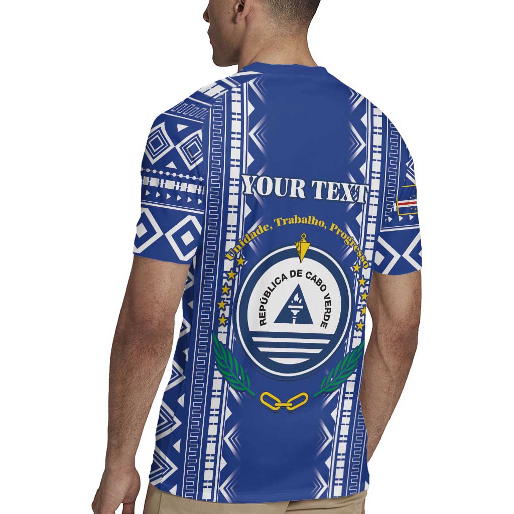 Personalised Cape Verde Rugby Jersey Grey Headed Kingfisher - Coat Of Arms - Wonder Print Shop