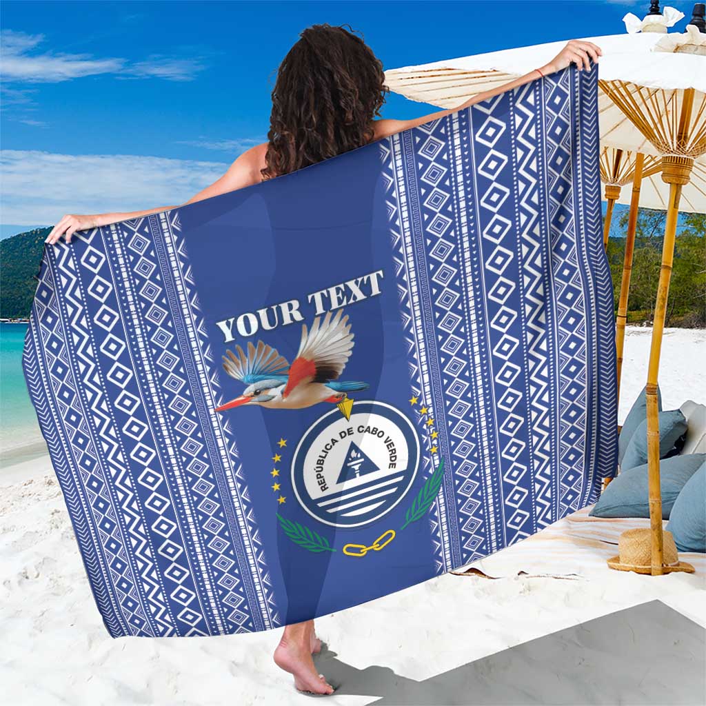 Personalised Cape Verde Sarong Grey Headed Kingfisher - Coat Of Arms - Wonder Print Shop