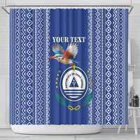 Personalised Cape Verde Shower Curtain Grey Headed Kingfisher - Coat Of Arms