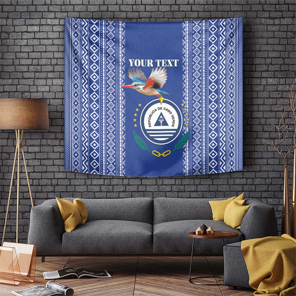 Personalised Cape Verde Tapestry Grey Headed Kingfisher - Coat Of Arms - Wonder Print Shop