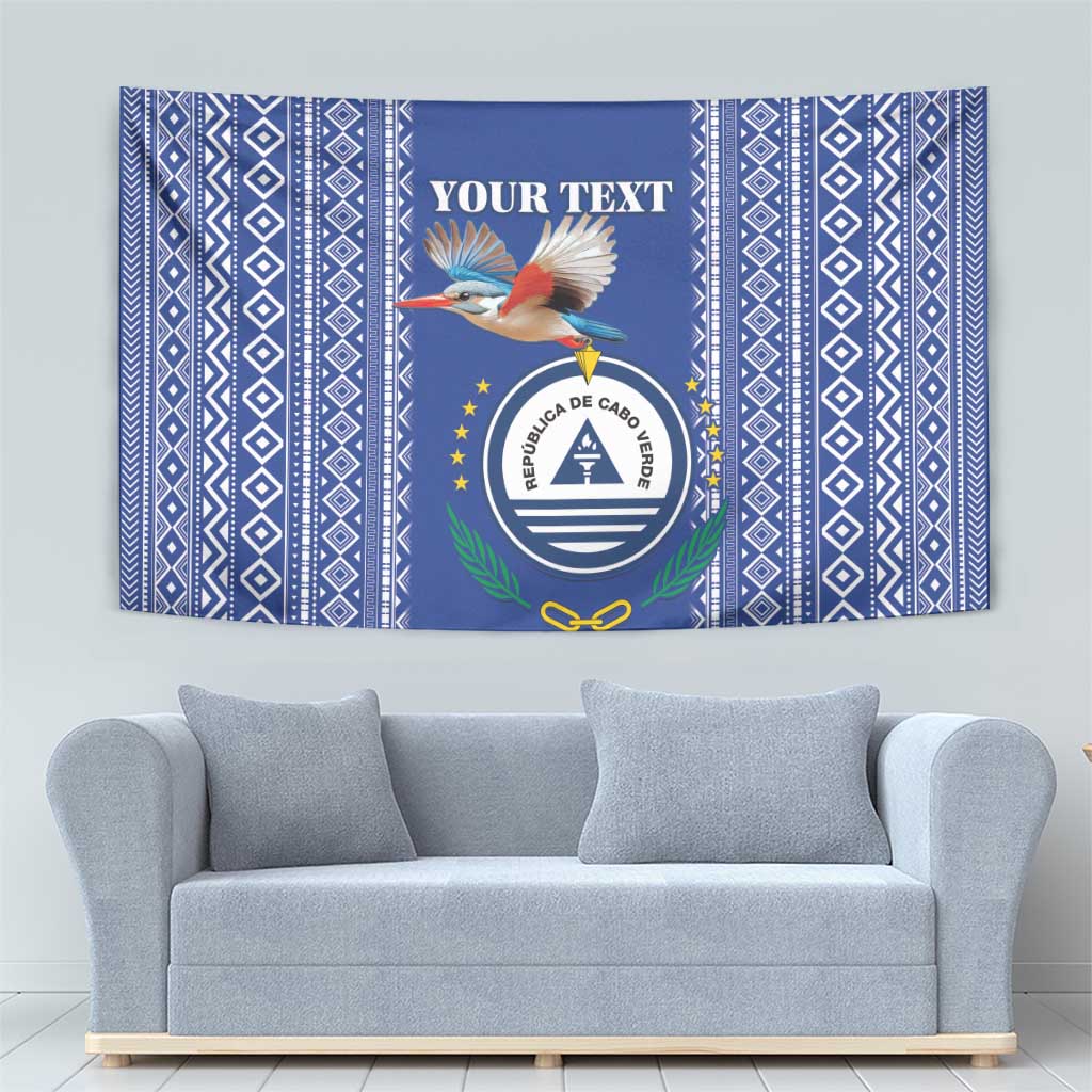Personalised Cape Verde Tapestry Grey Headed Kingfisher - Coat Of Arms - Wonder Print Shop
