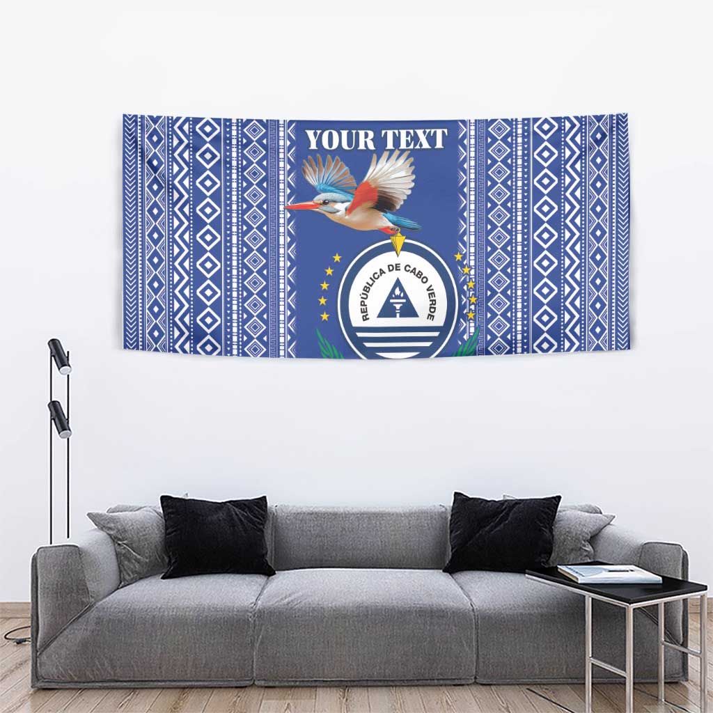 Personalised Cape Verde Tapestry Grey Headed Kingfisher - Coat Of Arms - Wonder Print Shop