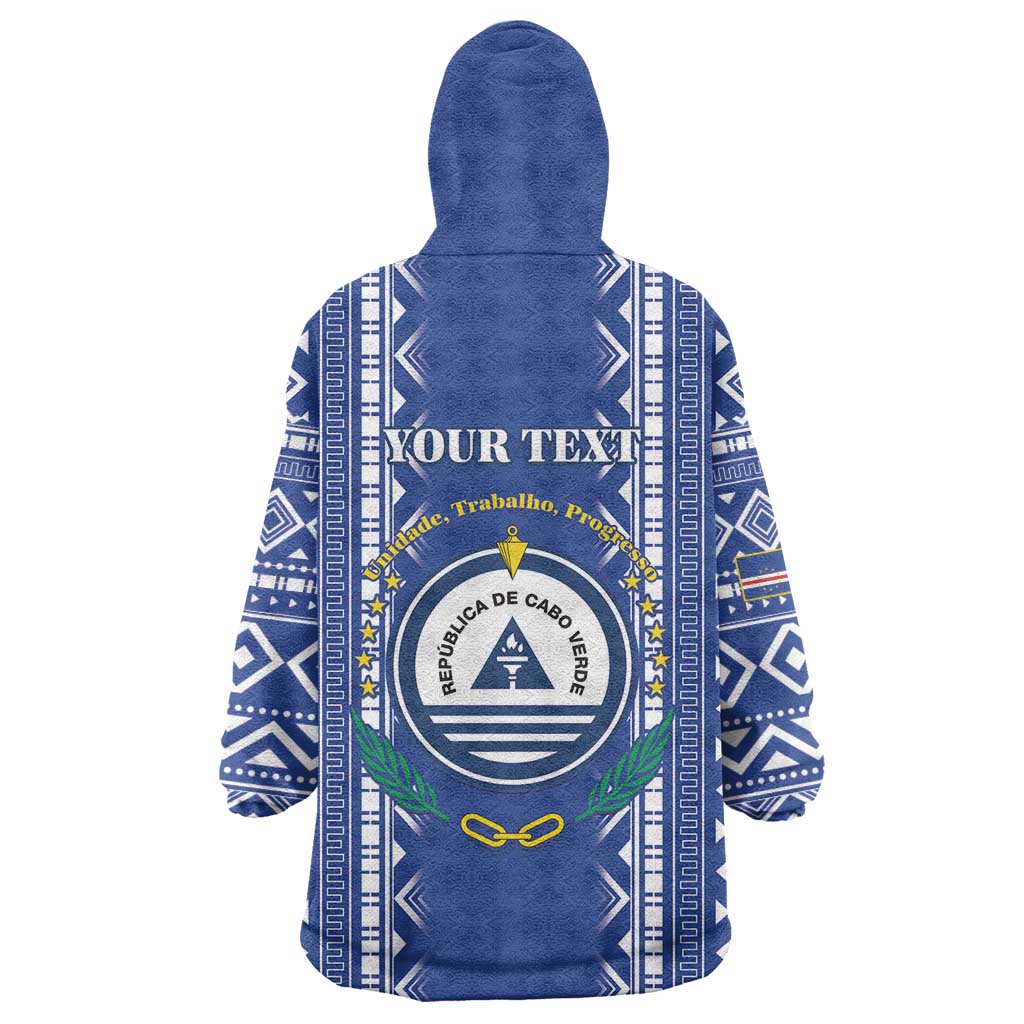 Personalised Cape Verde Wearable Blanket Hoodie Grey Headed Kingfisher - Coat Of Arms - Wonder Print Shop