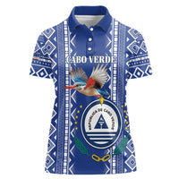 Personalised Cape Verde Women Polo Shirt Grey Headed Kingfisher - Coat Of Arms - Wonder Print Shop