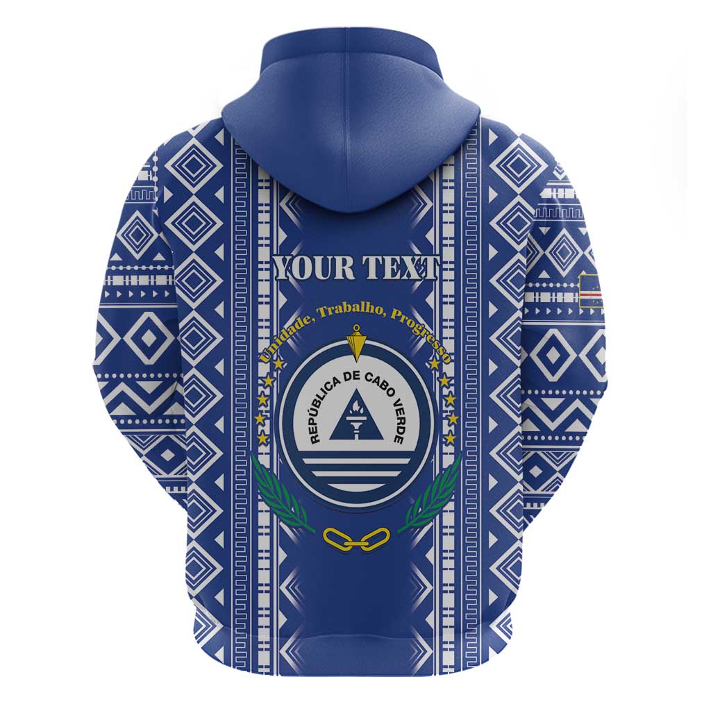 Personalised Cape Verde Zip Hoodie Grey Headed Kingfisher - Coat Of Arms - Wonder Print Shop
