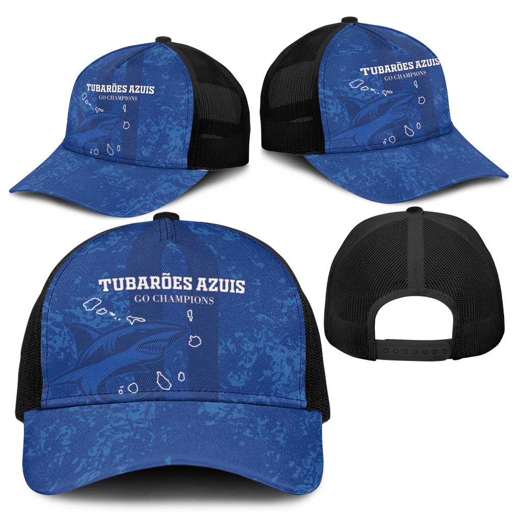 Cape Verde Football Baseball Net Cap Go Champions Tubaroes Azuis - Wonder Print Shop