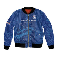 Custom Cape Verde Football Bomber Jacket Go Champions Tubaroes Azuis - Wonder Print Shop