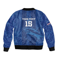 Custom Cape Verde Football Bomber Jacket Go Champions Tubaroes Azuis - Wonder Print Shop