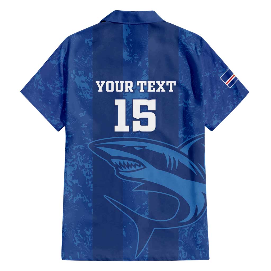 Custom Cape Verde Football Family Matching Long Sleeve Bodycon Dress and Hawaiian Shirt Go Champions Tubaroes Azuis - Wonder Print Shop