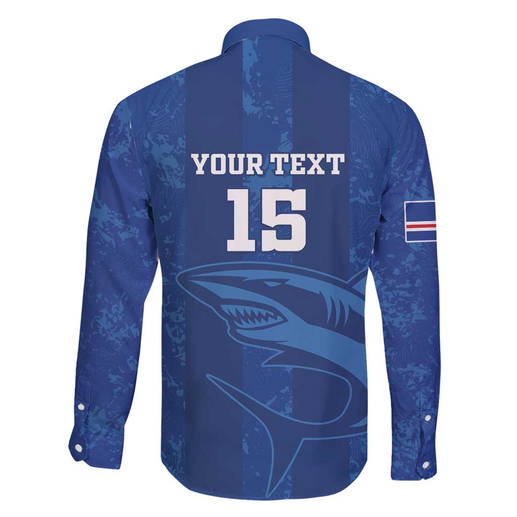 Custom Cape Verde Football Family Matching Long Sleeve Bodycon Dress and Hawaiian Shirt Go Champions Tubaroes Azuis - Wonder Print Shop