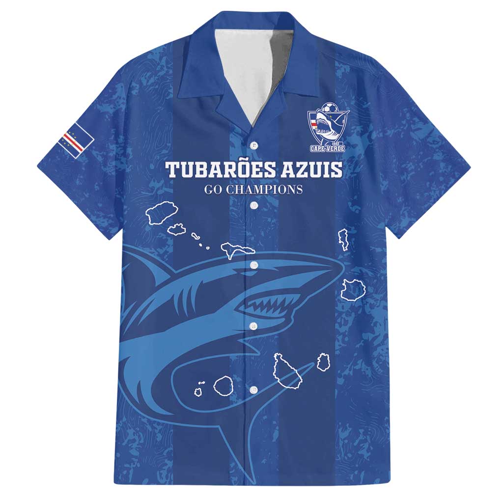 Custom Cape Verde Football Family Matching Summer Maxi Dress and Hawaiian Shirt Go Champions Tubaroes Azuis - Wonder Print Shop