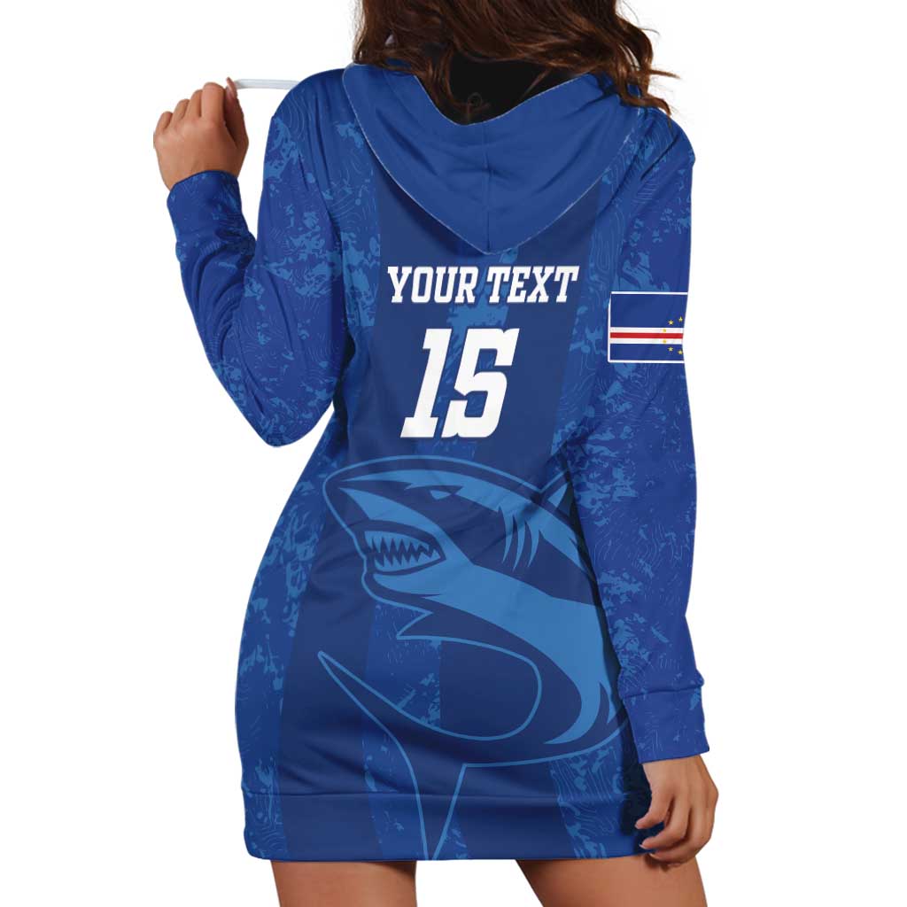 Custom Cape Verde Football Hoodie Dress Go Champions Tubaroes Azuis - Wonder Print Shop
