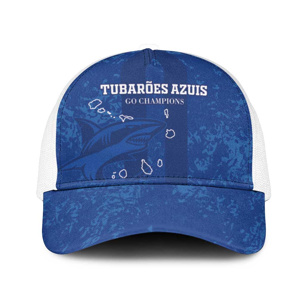 Cape Verde Football Mesh Trucker Cap Go Champions Tubaroes Azuis - Wonder Print Shop