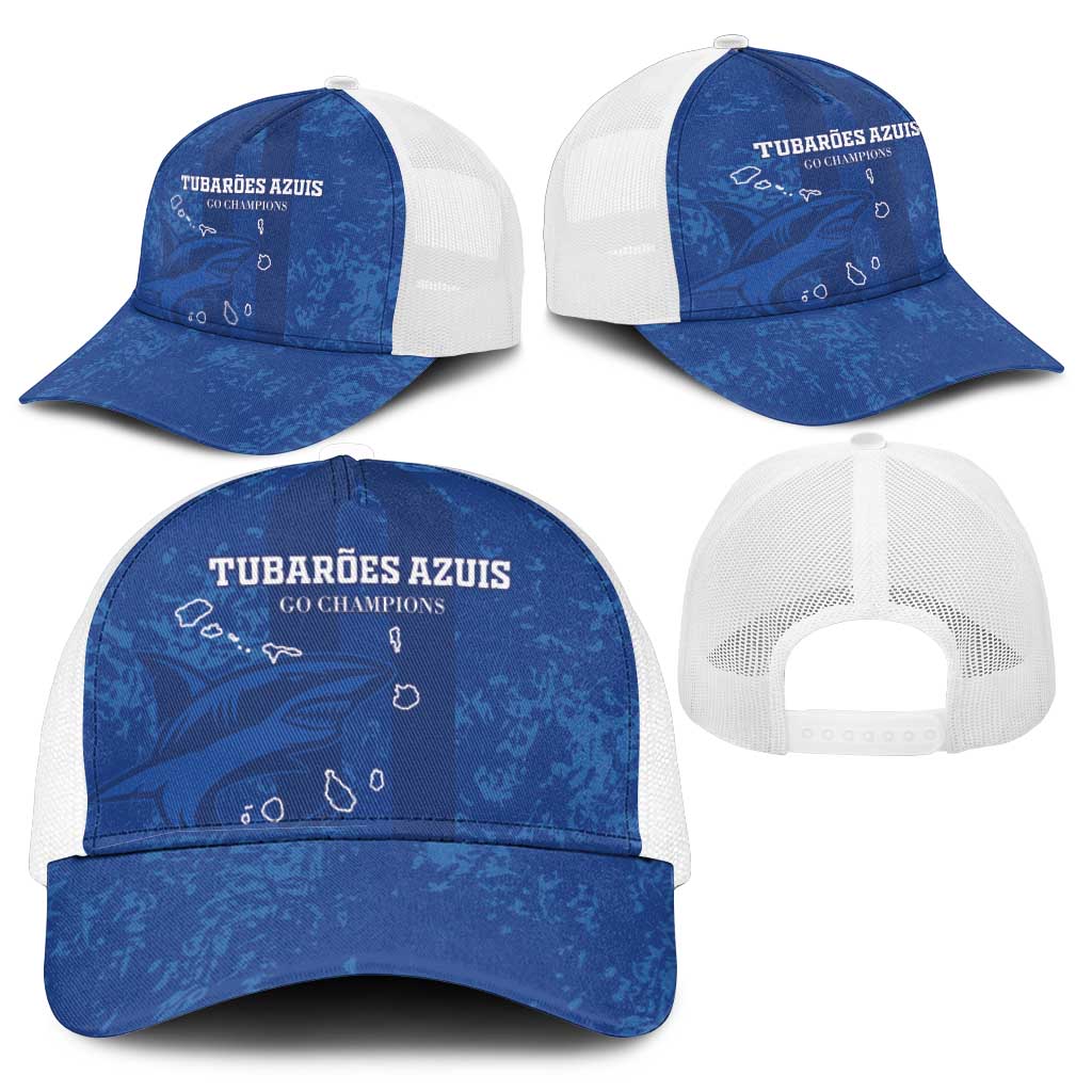Cape Verde Football Mesh Trucker Cap Go Champions Tubaroes Azuis - Wonder Print Shop