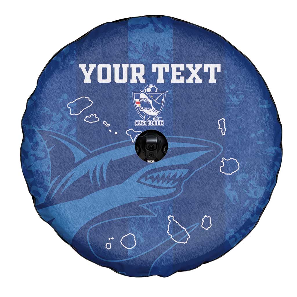 Custom Cape Verde Football Spare Tire Cover Go Champions Tubaroes Azuis - Wonder Print Shop