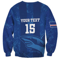 Custom Cape Verde Football Sweatshirt Go Champions Tubaroes Azuis - Wonder Print Shop
