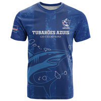 Custom Cape Verde Football T Shirt Go Champions Tubaroes Azuis - Wonder Print Shop