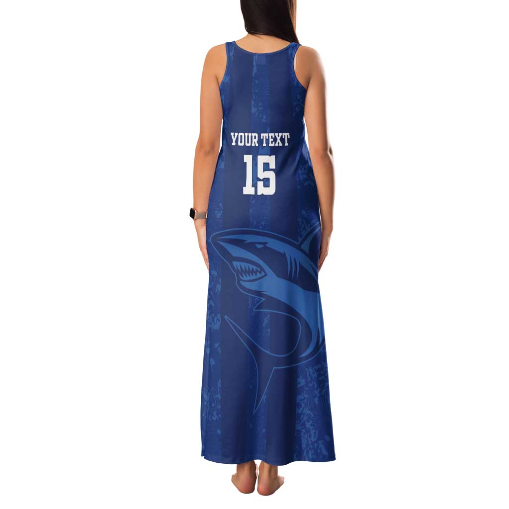 Custom Cape Verde Football Tank Maxi Dress Go Champions Tubaroes Azuis - Wonder Print Shop